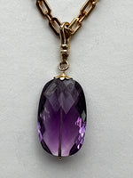 Amethyst Pendant on Gold Chain | Kira