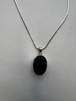 Smoky Oval Topaz Pendant on Silver Chain | Lana