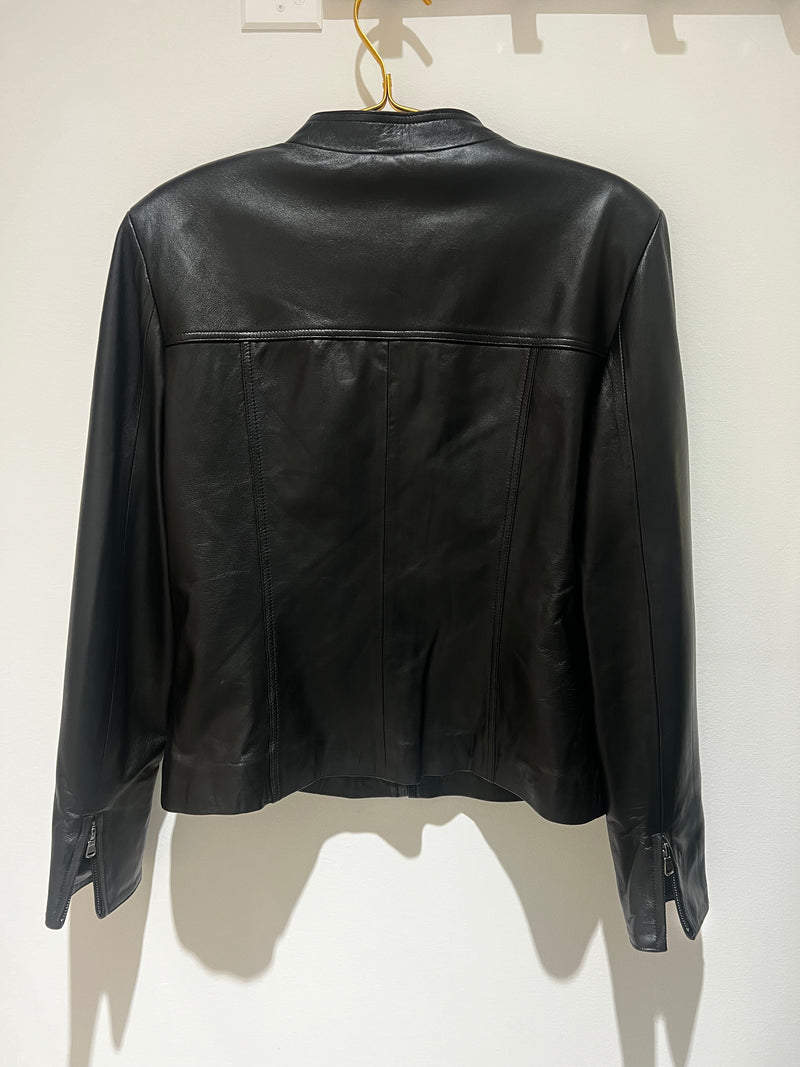 Black Lambskin Leather Jacket | Arabella