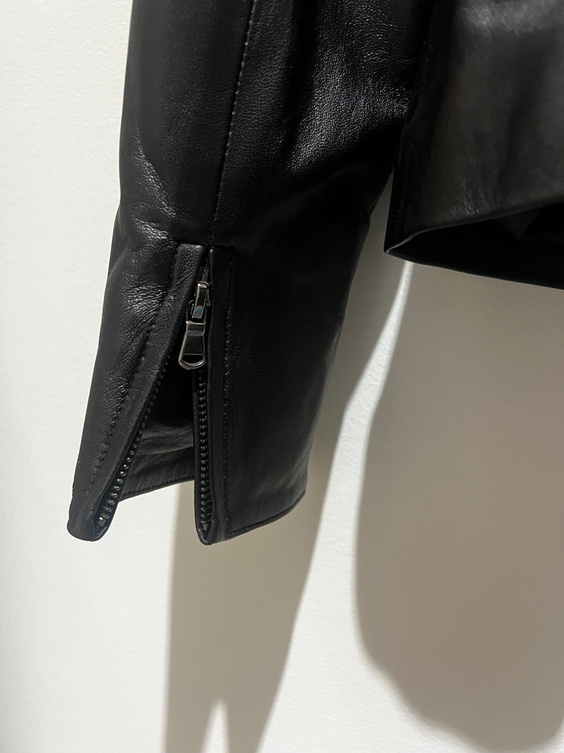 Black Lambskin Leather Jacket | Arabella