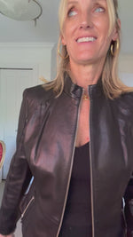 Black Lambskin Leather Jacket | Dakota