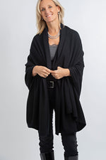 100% Cashmere Blanket Wrap | Black