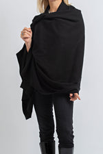 100% Cashmere Blanket Wrap | Black