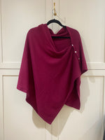 Cashmere Poncho Pink Burgundy | Beet